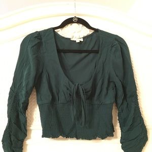 LA Hearts Dark Green Cinched Top